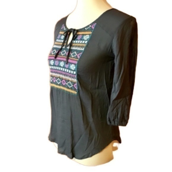Mossimo boho embroidered small hippie chic tunic - Picture 1 of 6